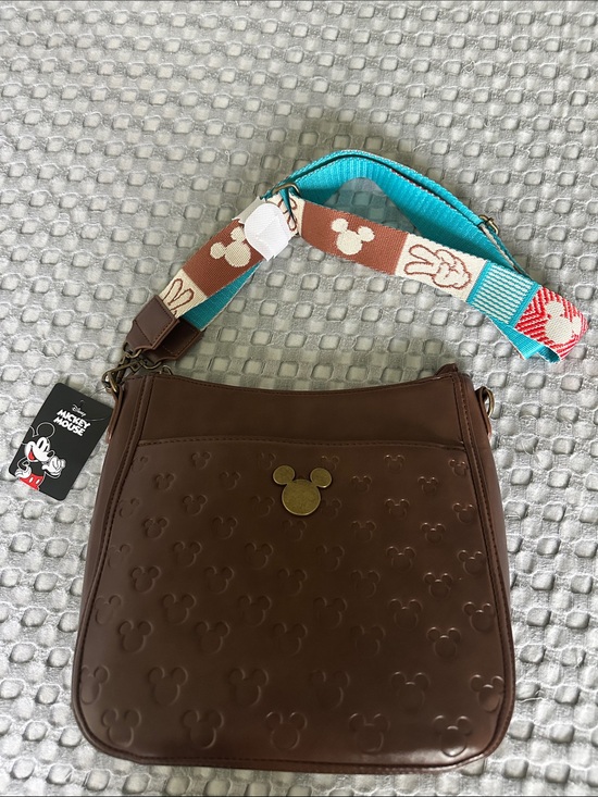 Disney Handbags - Disney Brown Crossbody Bag with Colorful Woven Strap NWT Bioworld